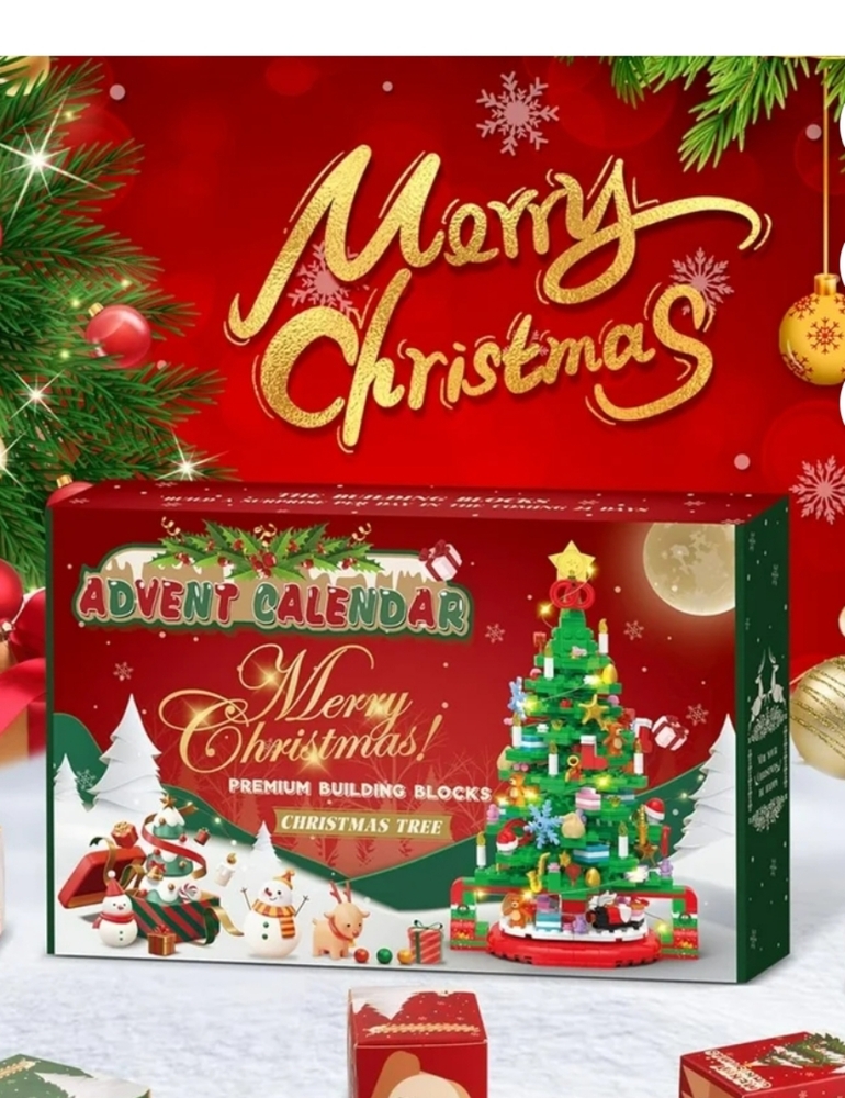 Advent Calendar Christmas Tree Building Blocks Set Count Down To Christmas